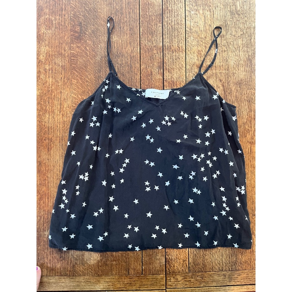 EQUIPMENT 100% silk Layla star tank top cami XL